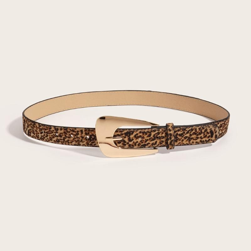 Unique Waist Belt Leopard Print Chain for Cowboy Cowgirl Stylish Buckle Retro Waistband Waist Chain Belt