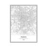 Framed World City Map London Paris New York Poster Home Deco Art Canvas Painting