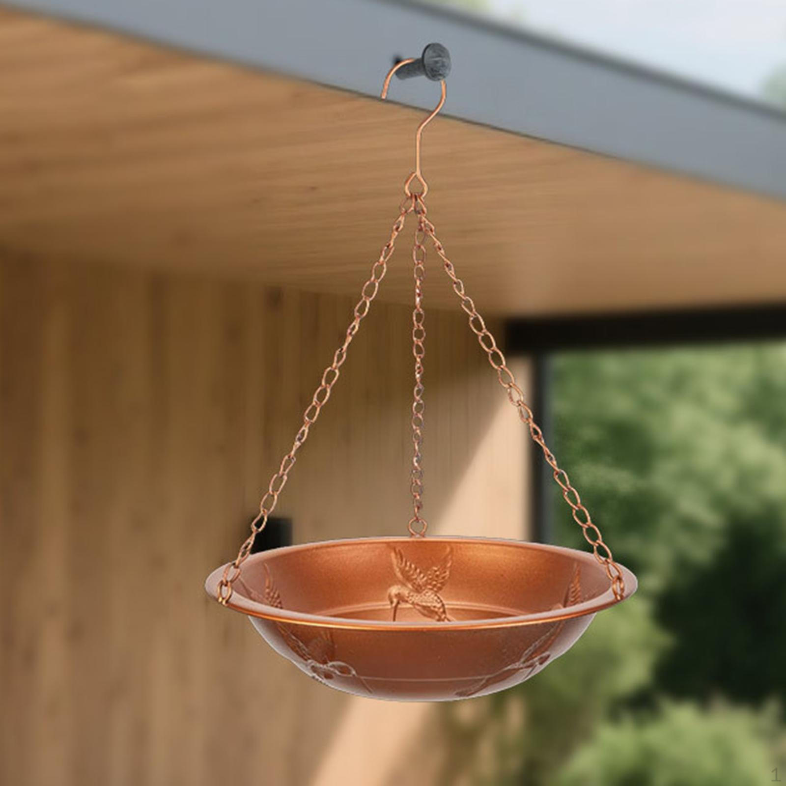 

Hanging Bird Feeder Hummingbirds Easy to Fill Outdoor Decoration Iron Feeding Dish Tray