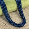 5 String, Blue Plated Glass Seed Beads 2mm/3mm, 38cm Strand, Dainty Loose Beads for DIY Minimalist Y2K Bracelet Layering Necklace Jewelry Making
