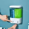 New Bathroom Wall Mounted Soap Dispenser Cleaning Box Capacity 500/1000ML Manual Press Shampoo Shower Gel Hand Sanitizer