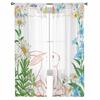 Ostereier-Häschen-Blumen-Tüllvorhänge für Wohnzimmer, durchsichtiger Vorhang für Schlafzimmer, Küche, Jalousien, Voile-Vorhänge