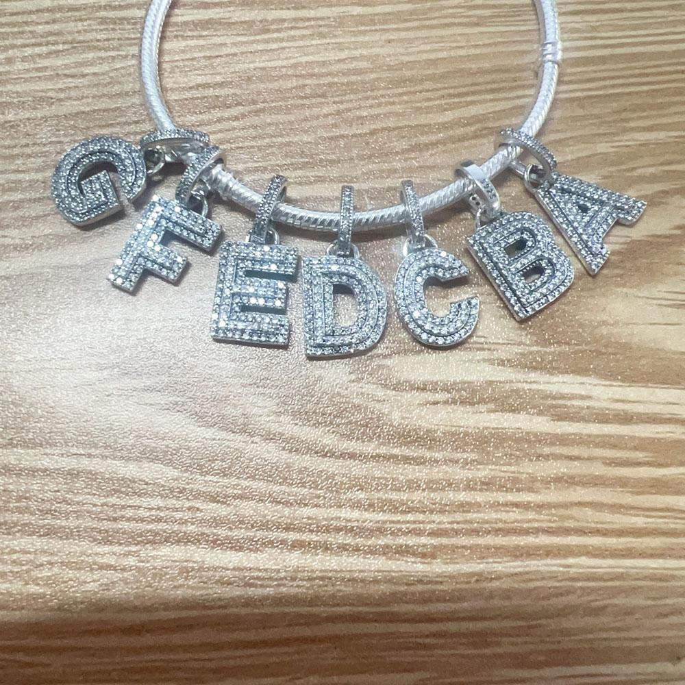 Letter With Gold Color Heart Charms Copper Pedant Bead Diy Jewelry Fit Bracelet Necklace Gift European Party