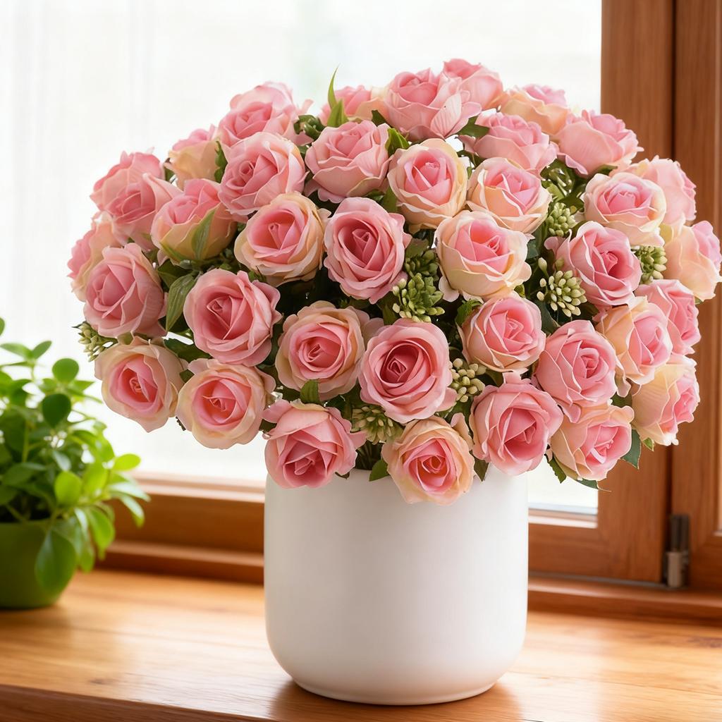 1pc Artificial Flowers Silk Roses Bundle Valentine's Day Scrapbooks Festival Wedding Outdoor Garden Party Room Vases Decorations