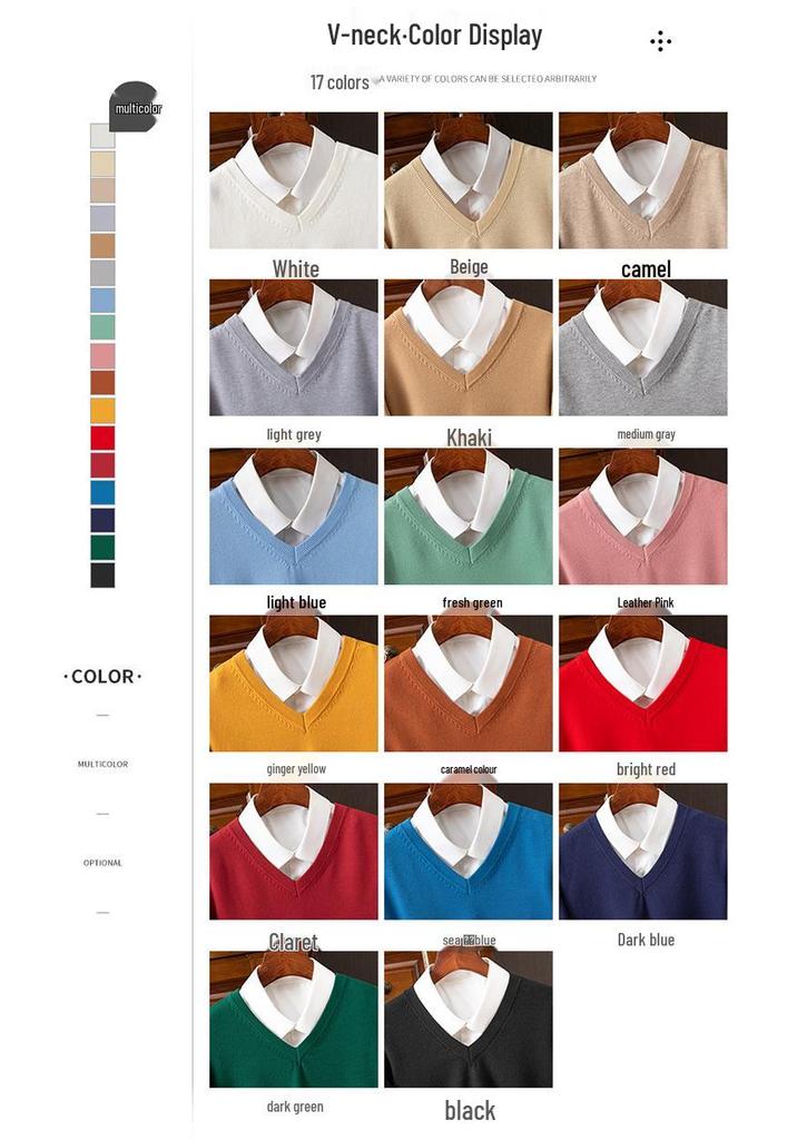 Men's Plus Size Knitwear: Autumn/Winter V-Neck Business Sweater
