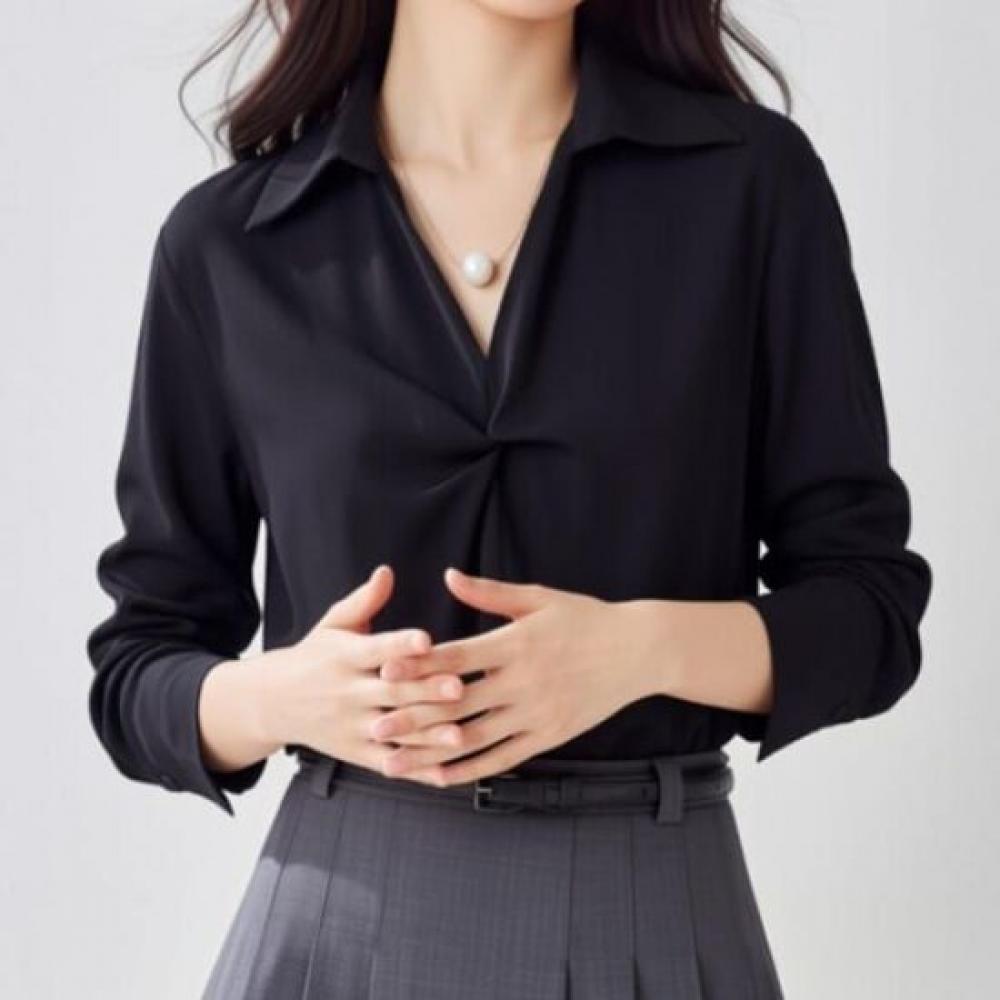 NaVaVa Office Twist V Neck Collar Long sleeVe Blouse Nb3015
