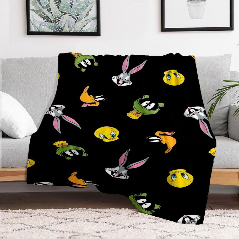 "Looney Tunes Character Phone Case Cover"Blanket Flannel Throw Blanket for Sofa, Bed, Travel, Camping, Office
