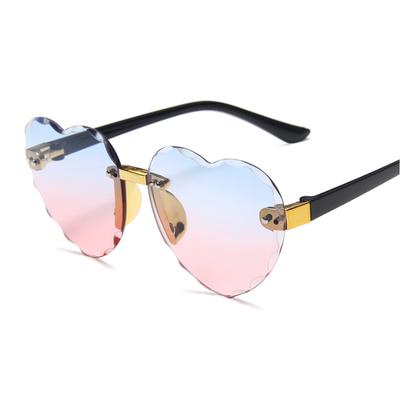 Occhiali da sole con montatura senza montatura per bambini Occhiali da sole per bambini Grigio Rosa Rosso Lenti alla moda Occhiali di protezione Uv400