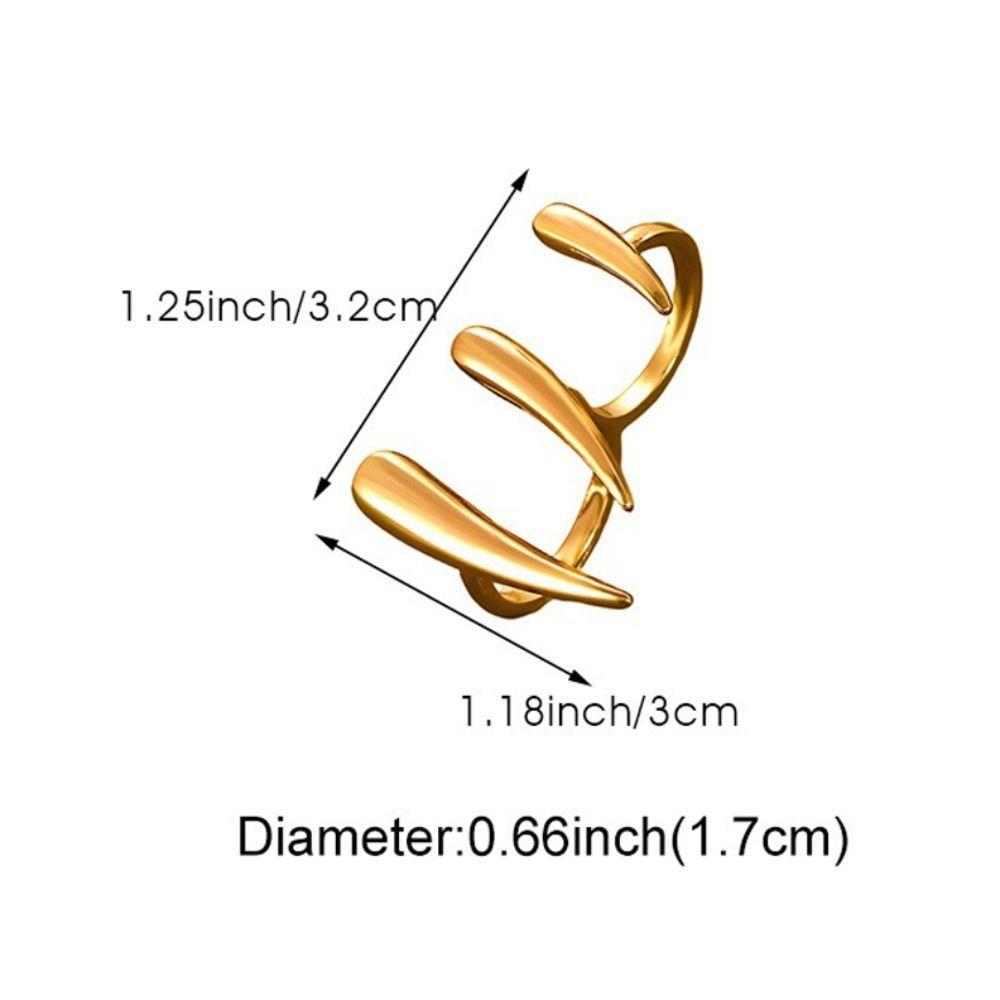 Scharfe Dornen Klauenförmiger Verbundener Ring Glänzendes Finish Unregelmäßige Geometrische Ringe Hip-Hop Stil