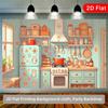 2D Cute Cartoon Kitchen Backdrop Kids Cooking Photography Background Banner