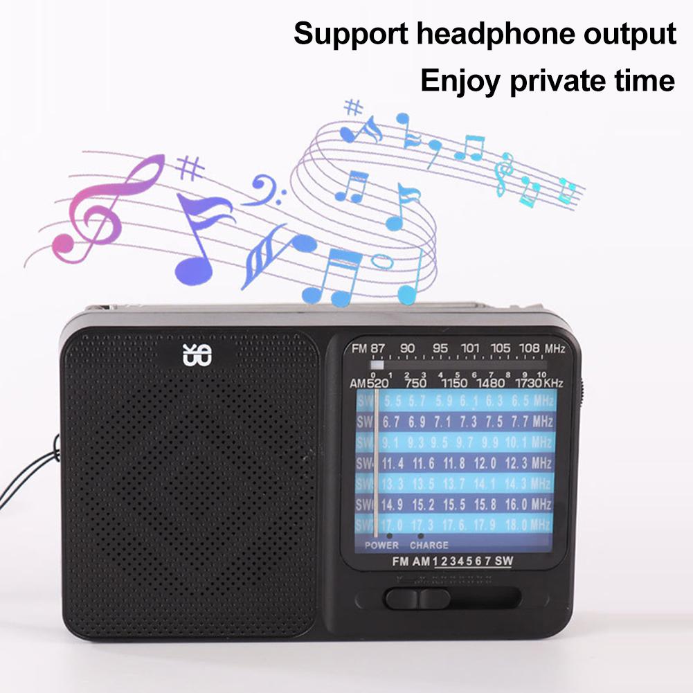 FM AM SW Radio with Headphone Jack Pocket Radio Battery Operated Radio for Elderly