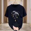 Summer Men's and Women's Short-sleeved T-shirt Summer Retro Printing Pure Cotton Clothes Large Size Loose T-shirt Top