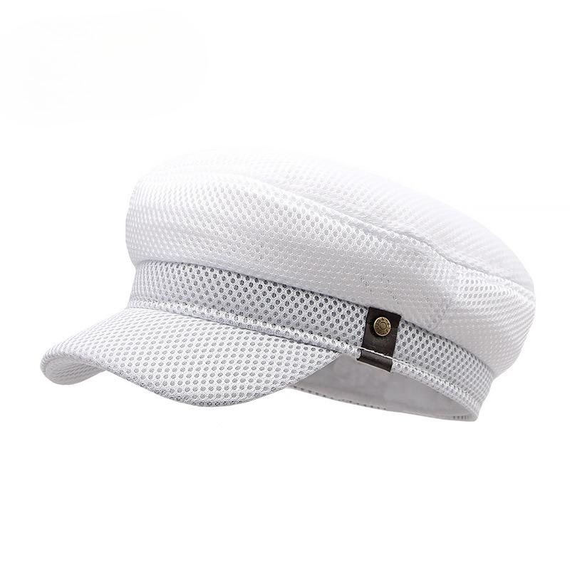 Men Women Summer Breathable Mesh Military Cap Flat Top Sun Hat Fashion Retro Cadet Cap Outdoor Peaked Hat