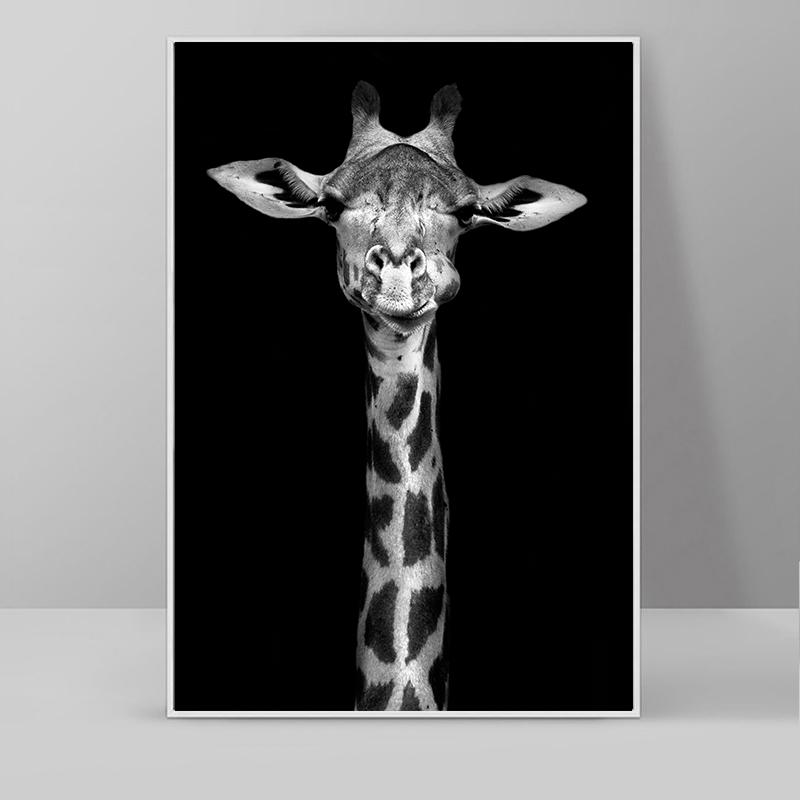 Modern Black And White Lion Elephant Deer Zebra Poster Canvas Painting Nordic Animals Wall Picture For Living Room Home Decor