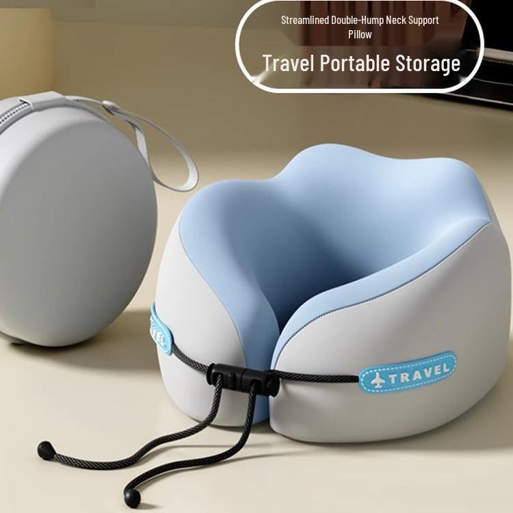 Uçak İçin Taşınabilir Hafızalı Köpük Seyahat Boyun ve Boyun Omuru Yastığı