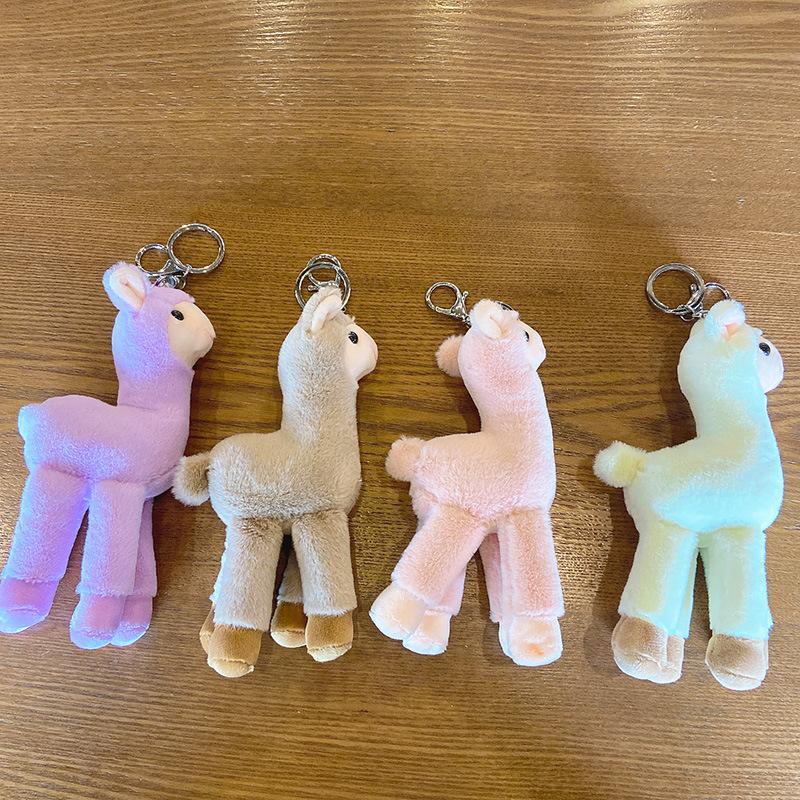 Plüsch Alpaka, Niedlicher Schlüsselanhänger, Schultaschenanhänger, Puppe, Taschenanhänger, Puppen-Schlüsselanhänger-Geschenk