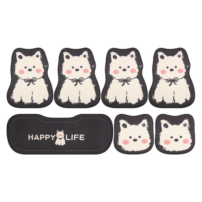 West Highland Terrier Breathable Car Seat Cushion Summer Universal Four Seasons Cute Dog Cartoon Universal Seat Covers