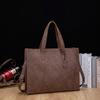 Men's Korean Style Leather Tote: Fashionable, Versatile Crossbody and Shoulder Bag