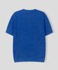 BLACK MOMENT Summer Cable Knit Henley Neck Short Sleeve Tee [Light Gray]