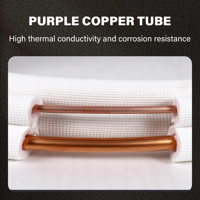 Flexible Small Split Brass Lines Enhances Three Insulation With Mounting Strips Refrigerants Line Set for Split System
