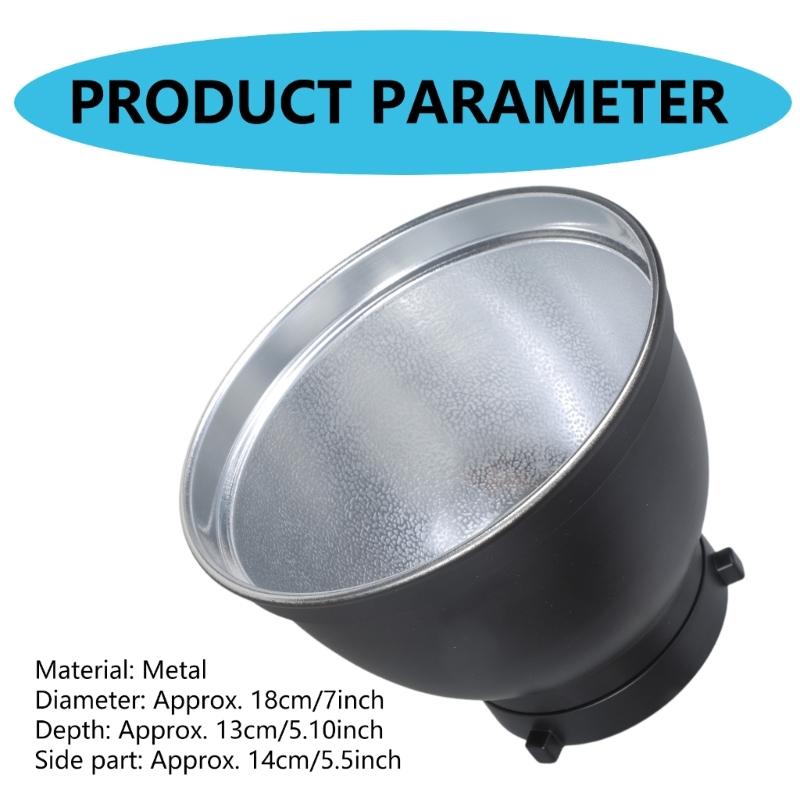 7inch Lamp Shade Dish Standard Bowen Mount Reflector Diffuser Cover for Studio Flash Strobe Light Photo Flash Light