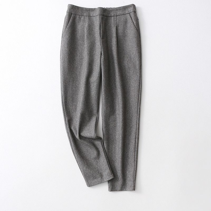 Shopkeeper Recommend! Counter Order Minimalist Easy to Match 50% Wool Harem Pants for Women Fall and Winter Woolen Tapered Pants Pants