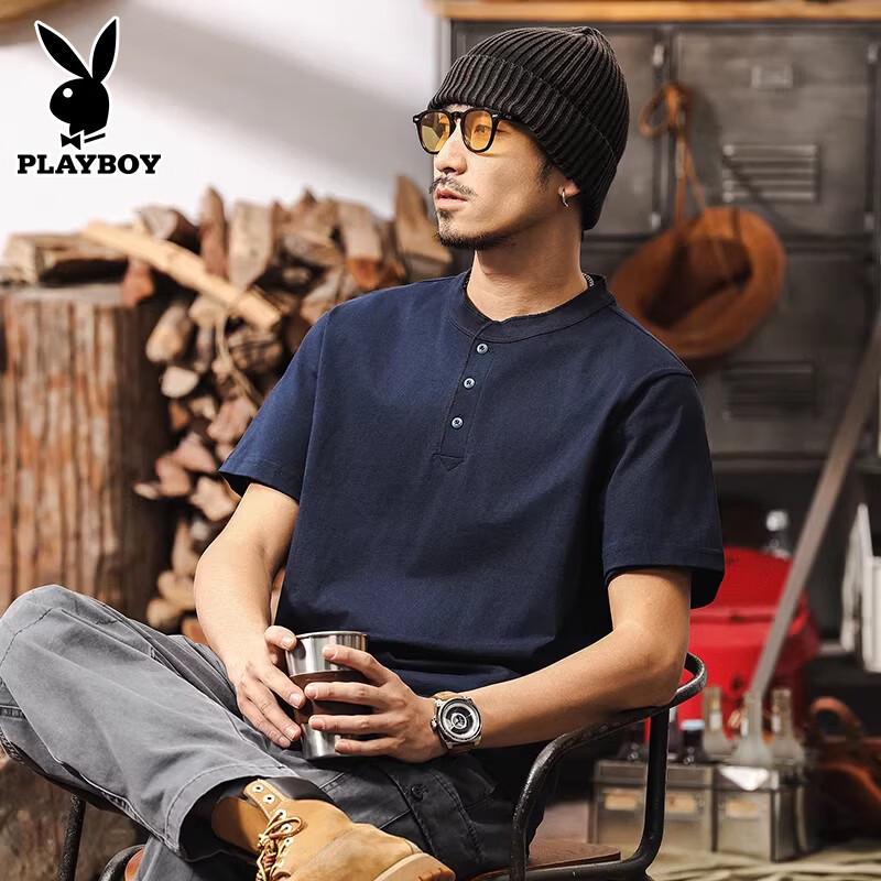 PLAYBOY Men s American Retro Heavyweight Short Sleeve T-Shirt XL