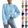 Damen Lässiger Farbiger Rollkragen Langarm Pullover Strickoberteil