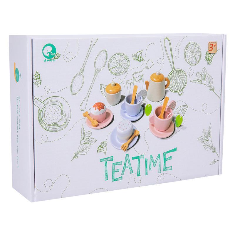 

Wooden And Dessert Tea Play Set With Tray For Childrens Imaginative Fun Kitchen