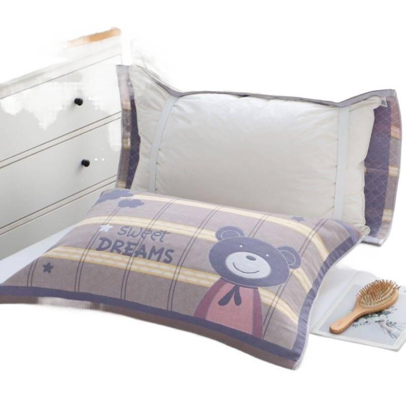Yiwenwo Non-Slip Extra Large Cotton Gauze Pillowcase with Fixed Straps for Students & Adults