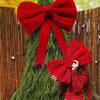 Christmas Bow DIY Xmas Trees Decoration Pendant Velvet Bows Knot Baubles Hanging Ornaments For Home Party Decorations