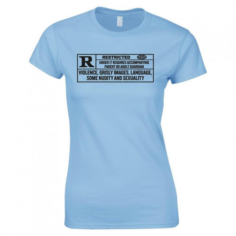 Movie Humour Rated R Ladies Skinny Fit Tshirt S