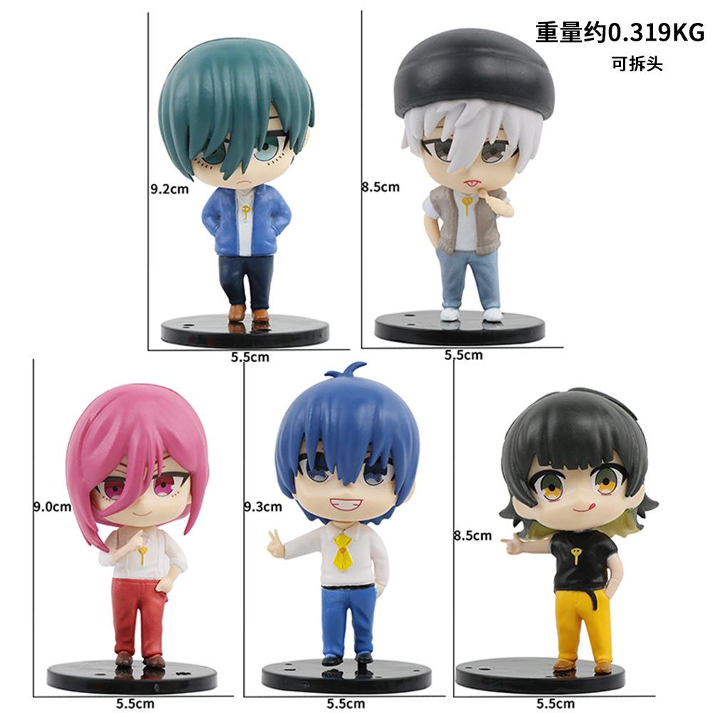 5Pcs/1Set Anime BLUE LOCK Figure Isagi Yoichi Bachira Meguru Chigiri Hyoma Nagi Seishiro Cloaked Toy Toy Model Action Figure