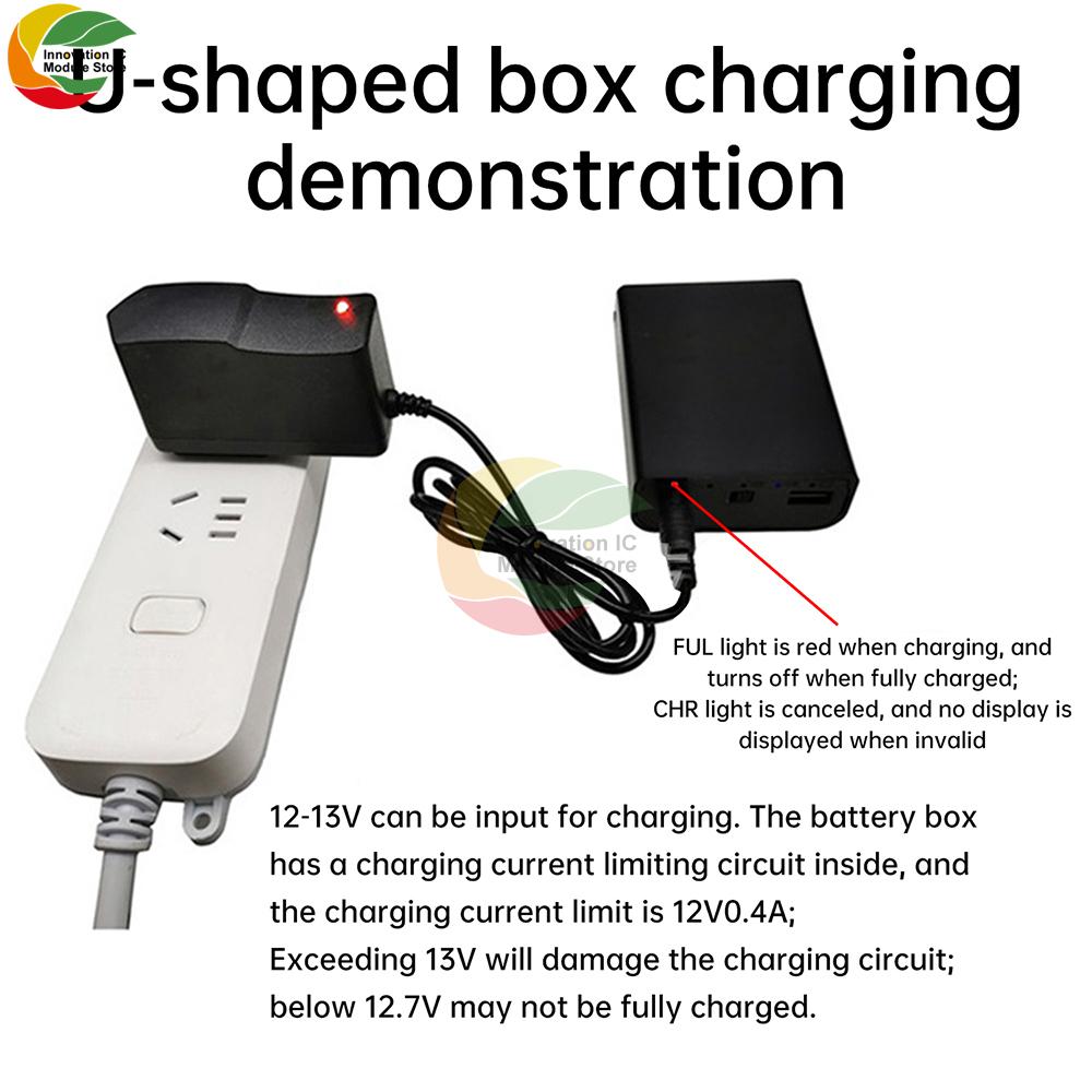 DC 5V 12V Dual Output Tandem Rechargeable Battery Pack 3pcs 18650 Welding-Free DIY Kit with Switch DC5.5*2.1mm