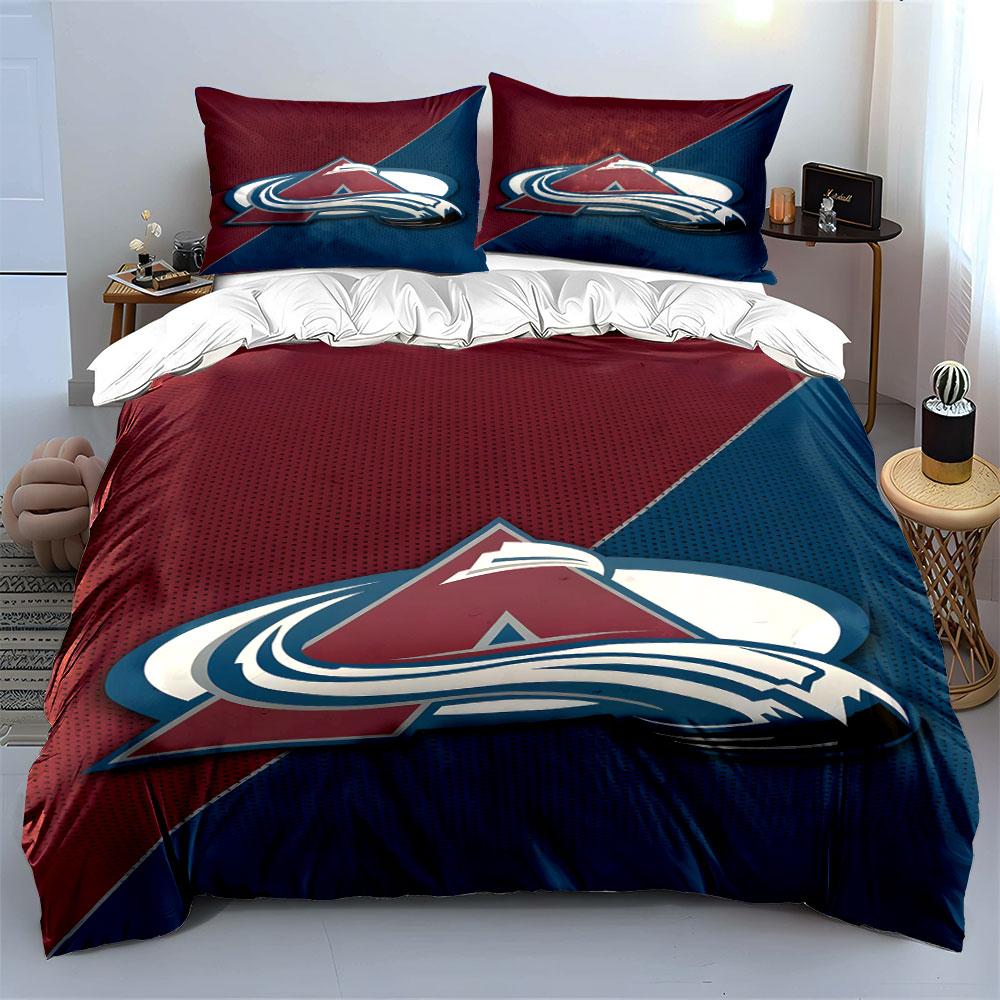 "Red 'A' Logo with Blue and White Swirl" Print Bedding Set Duvet Cover Pillowcases (1* Duvet Cover 2* Pillowcases Do Not Include Comforter)