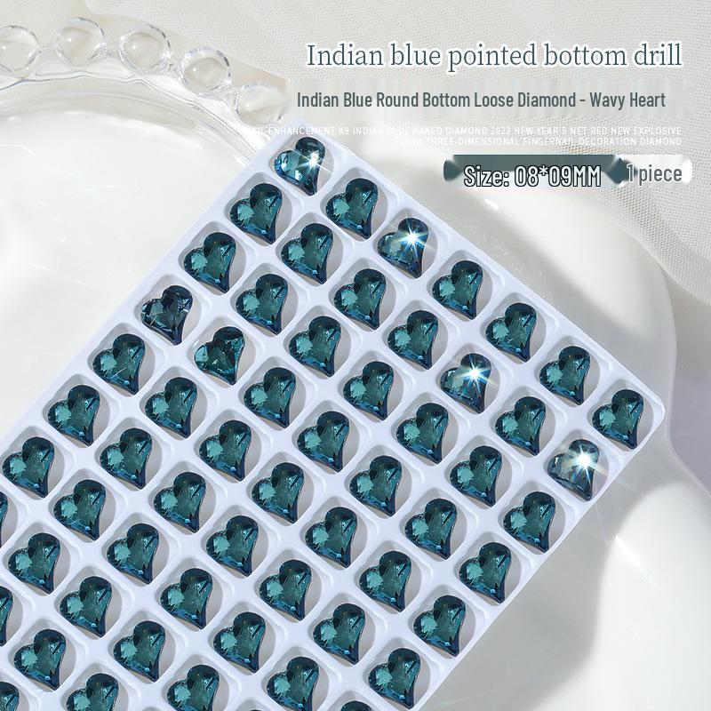 

Аксессуары для ногтей: Синий K9 Кристалл Неправильные Формы Бриллиантов - Кривое Сердце, Толстый Квадрат, Снежинка, Бабочка