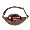 Contacts Genuine Leather Waist Pouch for Large Cowhide Leather Body Outdoor Gift Men, Capacity, Bag, Lightweight, Use, (Coffee)