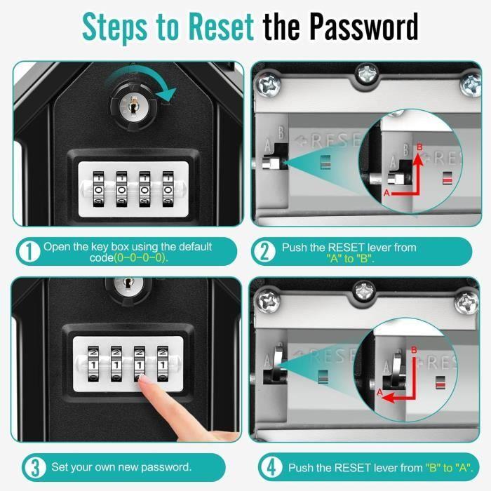 Schránka na klíče - Černá - Velká - Digitální kód - Voděodolná - Venkovní použití