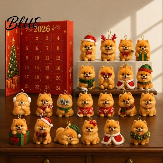 24 Day Calendar Pet Themed Advent 2026 Days Christmas Countdown with Decoration for Dog Fans Pcs Mini 3D Cat Ornaments Holiday Gifts Home