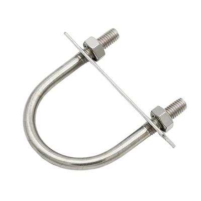 1Set Durable 304 Stainless Steel M6 Round Tube Clamp With Baffle Screws Round Bolt Right Angle U-bolt for Round Tube