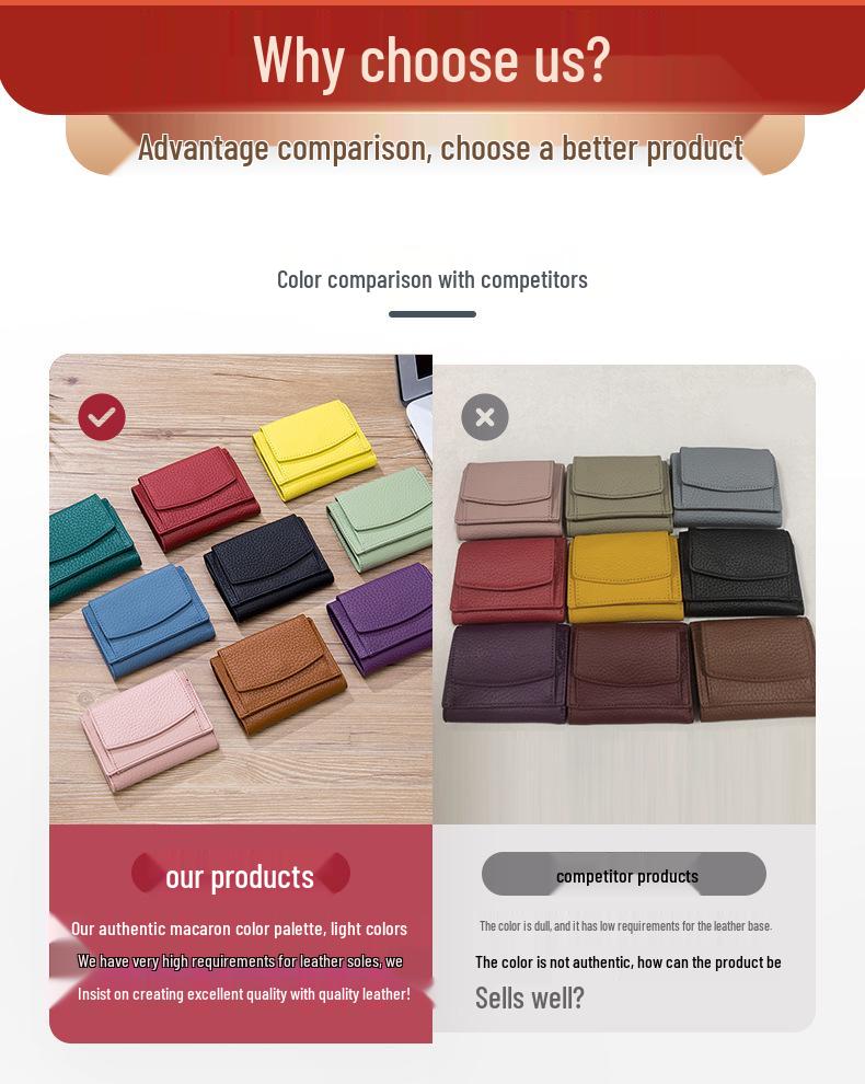 RFID Blocking Japanese Cowhide Women's Ultra-Thin Mini Wallet
