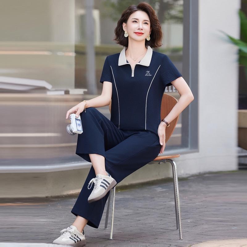 

Stylish Summer Short Sleeve Sportswear Set for Young and Mature Women - 2026 4XL (recommended 130-145 jin)
