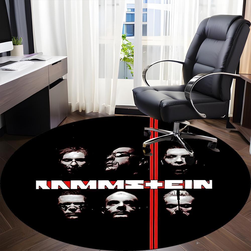1pc Rammstein Music Office Round Area Rug, Under Office Chairs Bedroom Living Room Home Decor A0926108