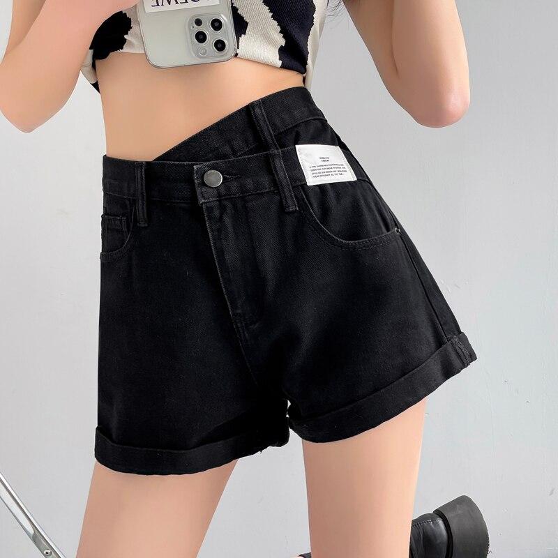 High Waist Jeans Shorts Women Summer Loose Denim Shorts Fashion Straight Five-point Pant Y2K Clothes Bottoms