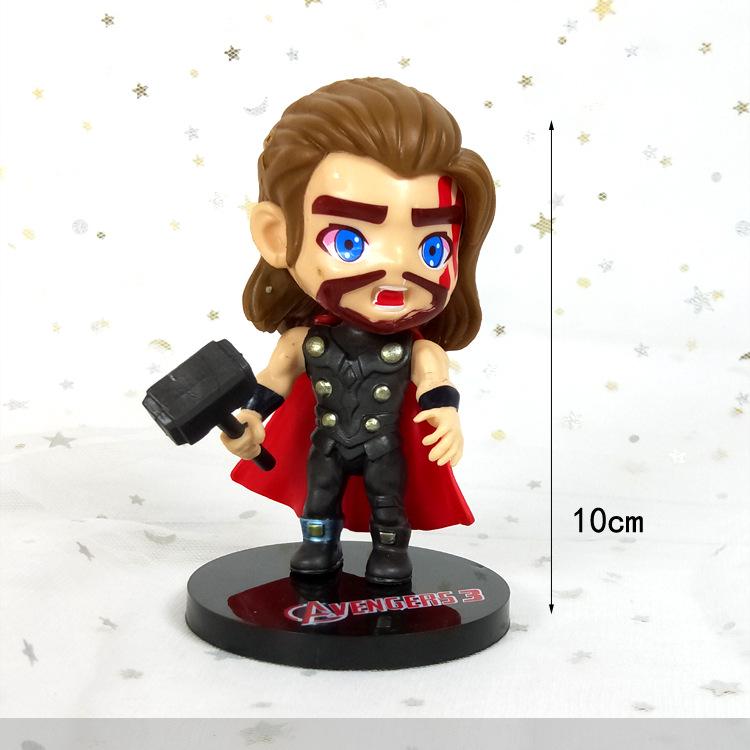 Q Avengers & Superman Ornaments: Spider-Man, Iron Man, Thor, Captain America Anime Cake Figures