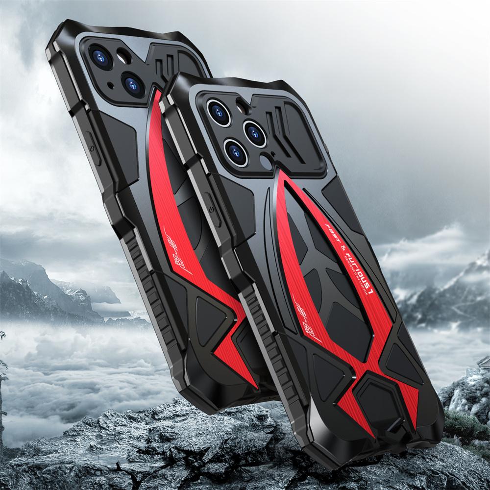 Metall-Panzerhülle für IPhone 17 Pro Max IPhone 16 Pro Max 13 14 15 Pro Stoßfeste Heavy Duty Defender Hülle