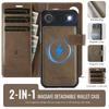 2-in-1 Magnetic Magnetic Detachable Wallet Case for iPhone 17/17 Pro/17 Max/17 Air - PU Leather, Card Slots, MagSafe Charging, 360° Protection