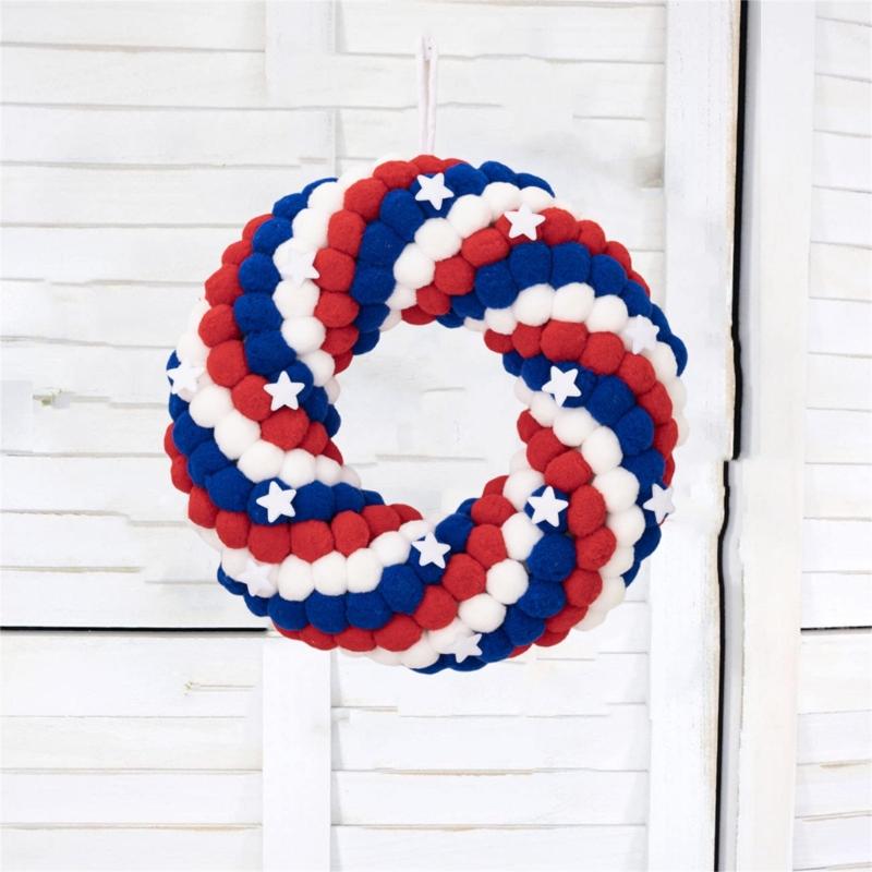 4th of Julys Wreath Patriotics Wreath Independences Day Wreath for Front Door Memorials Day Americana Wreath Wall Decors