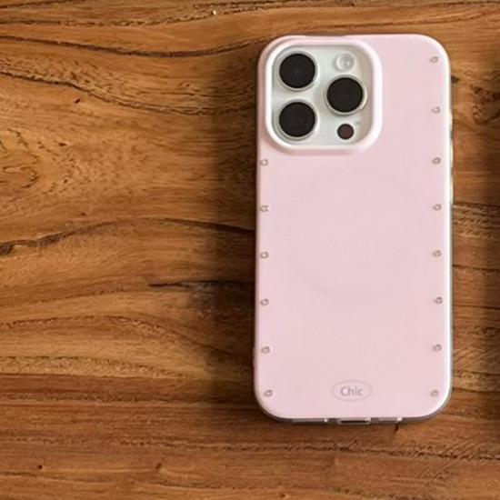 

Korean Style Rhinestone iPhone Case with Flower Stand for 14, 15, 16Pro, 17Pro Models iPhone 16 Pro