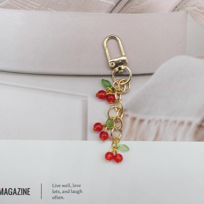 Cherry & Strawberry Keychain Pendant - Women's Minimalist Cute Bag Charm